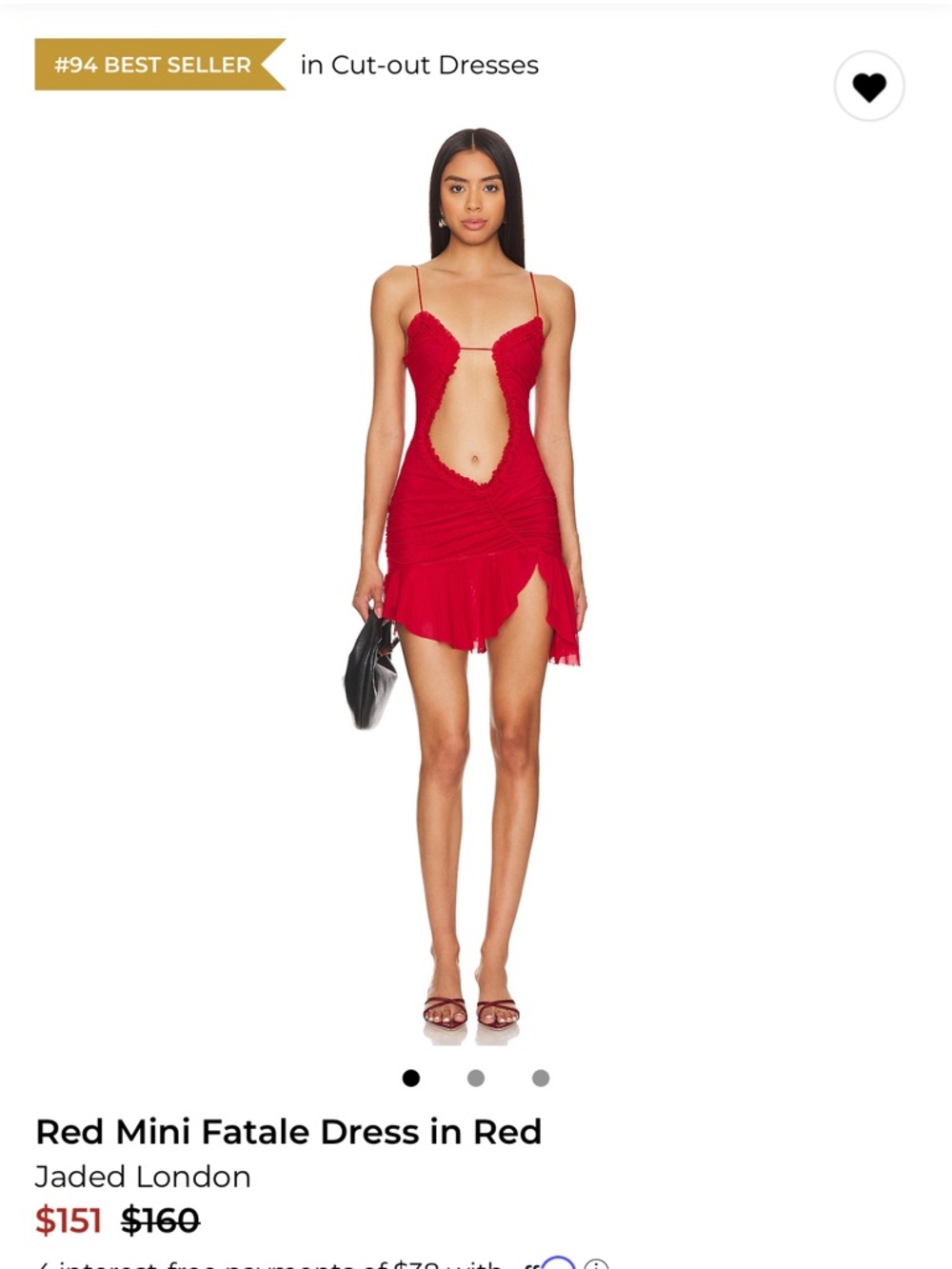 Jaded London Red Mini Dress